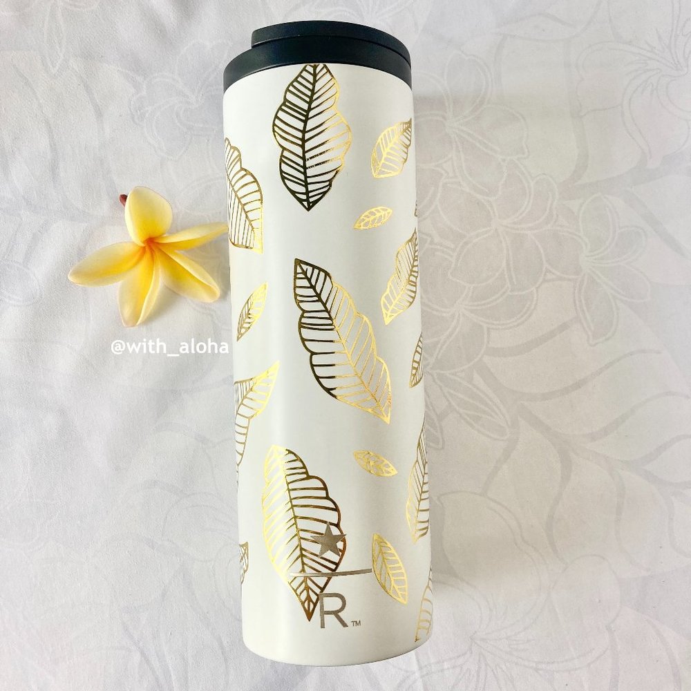 NEW Starbucks Reserve Waikiki Gold Leaves Tumbler